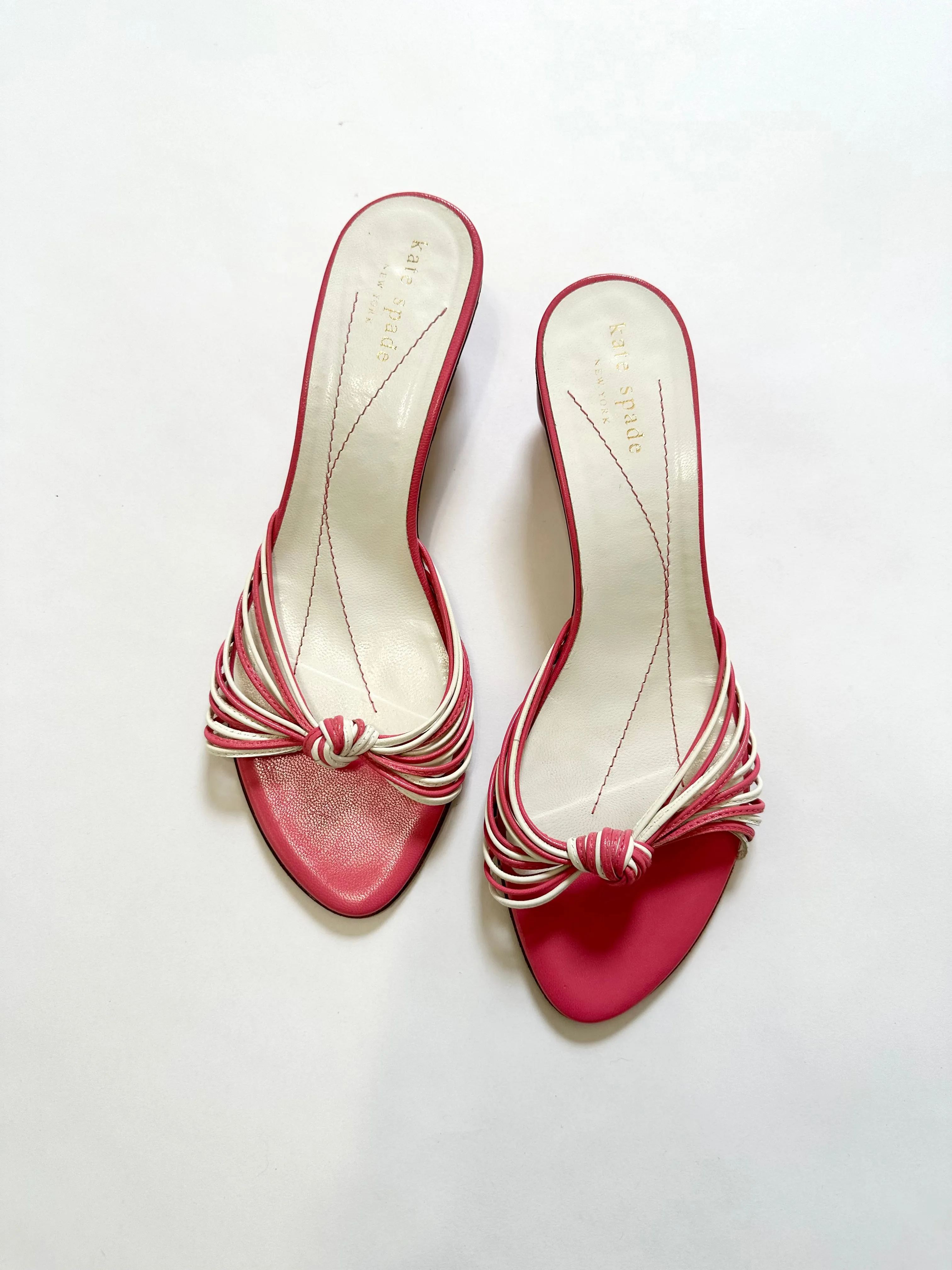 Fuchsia Pink Kate Spade Porcelain Ball Block Heels Mules (7)