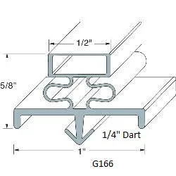 G166  24 3/4" x 25 1/2" OD , Door Gasket, 4 sided, Magnetic, Gray  NRE # 052861