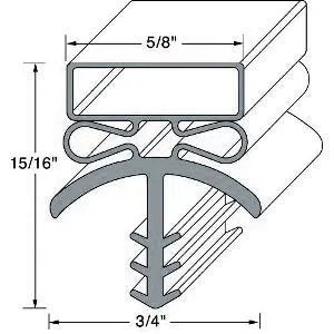 G301  35" x 75" OD, Freezer Cooler Door Gasket 4 sided, triple dart mounted  NRE # 306014