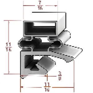 G590 24 1/2" x 60 3/4" OD, Door Gasket 4 sided magnetic,  NRE # 307603