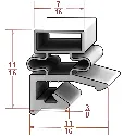 G590 24 1/2" x 60 3/4" OD, Door Gasket 4 sided magnetic,  NRE # 307603