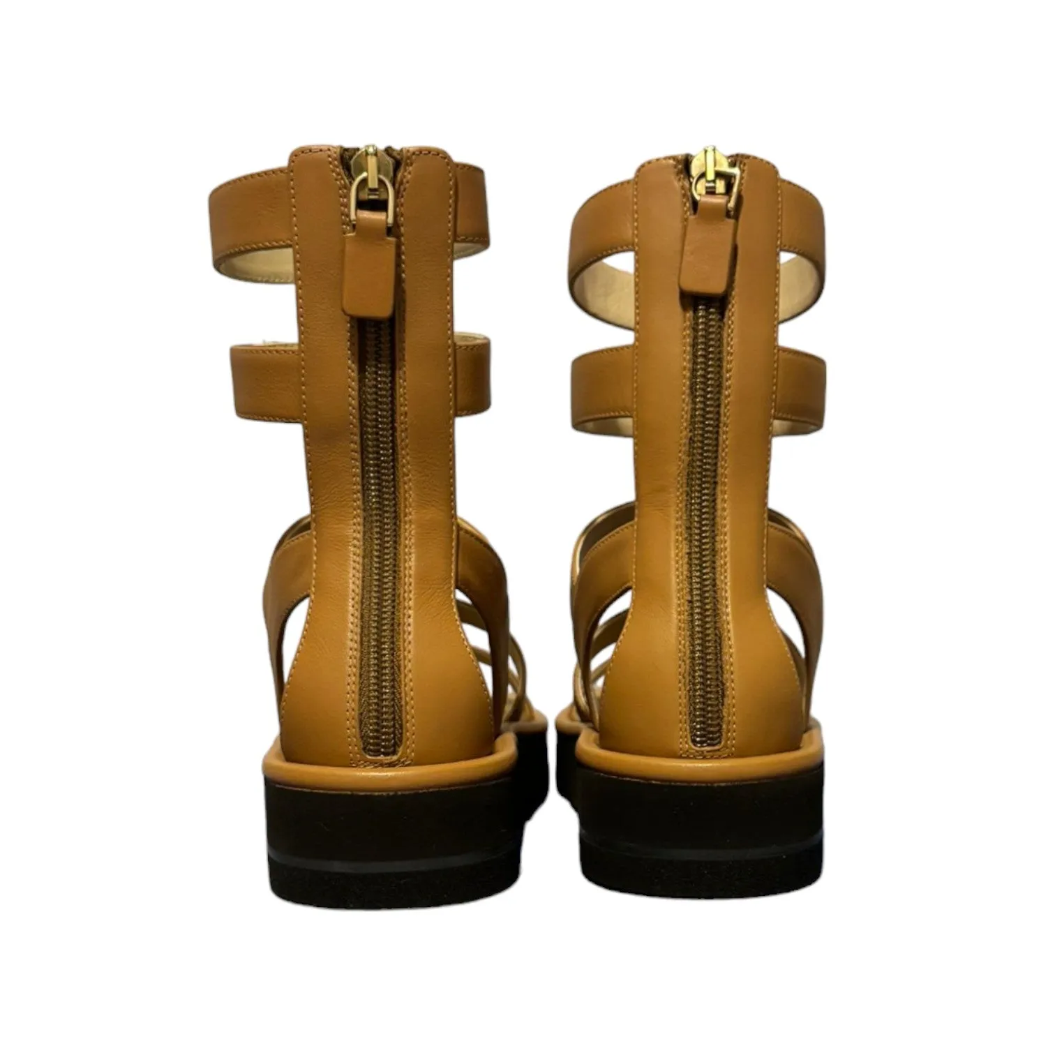 Gala Lift Gladiator Back Zip Sandals Tan Size 36.5