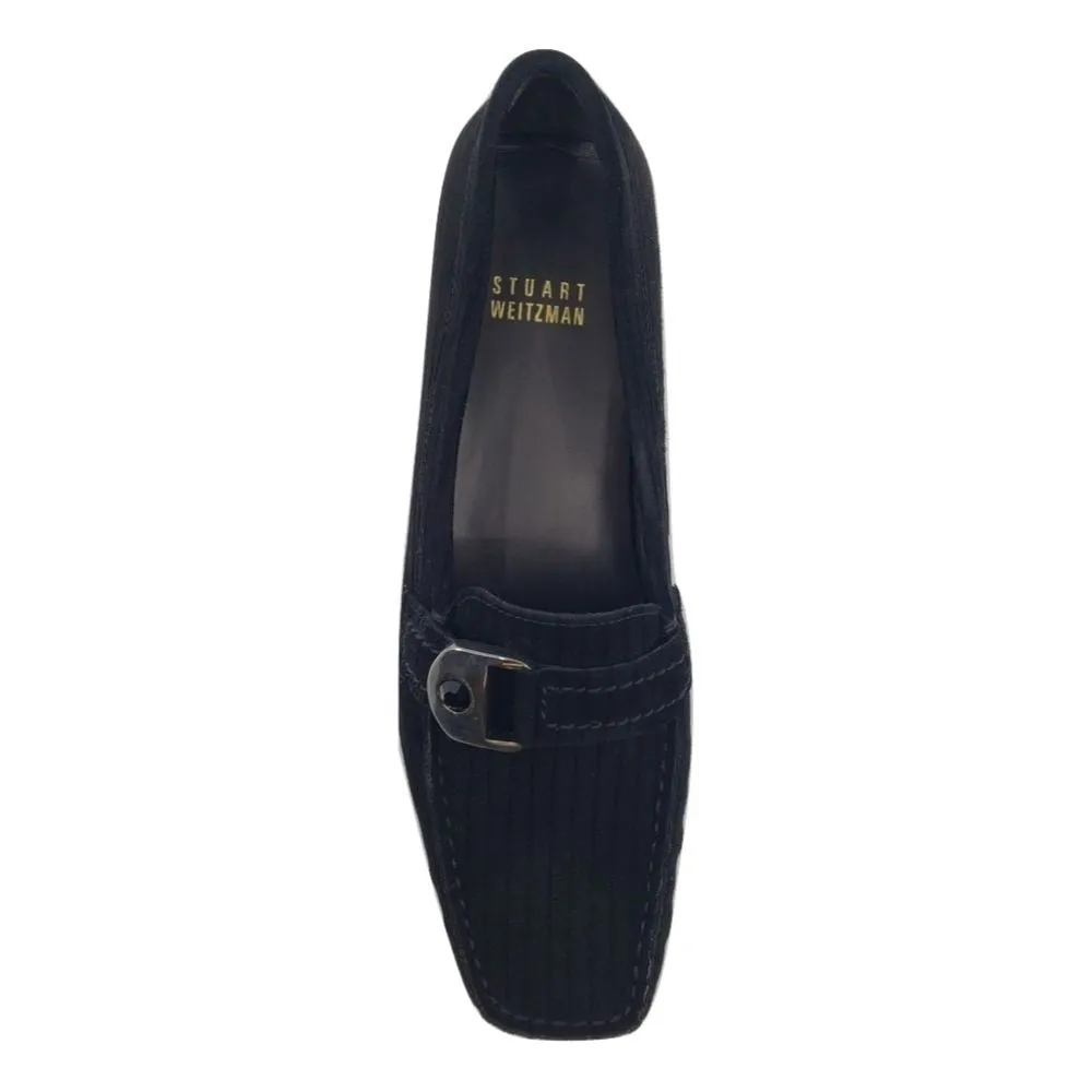Galvanize Black Suede Stuart Weitzman Loafer Flats