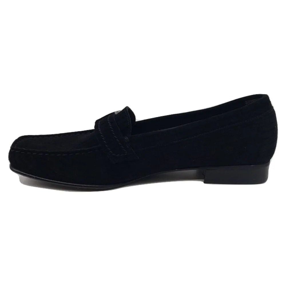 Galvanize Black Suede Stuart Weitzman Loafer Flats