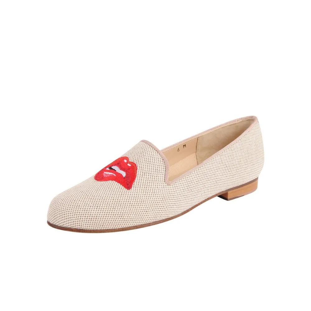 Gatsby Bite me Natural Linen Jon Josef Loafer Flat