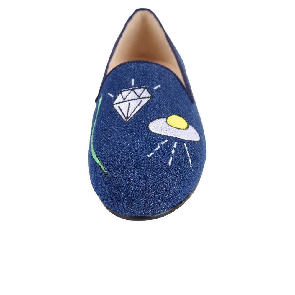 Gatsby Flying Saucer Denim Jon Josef Loafer Flat