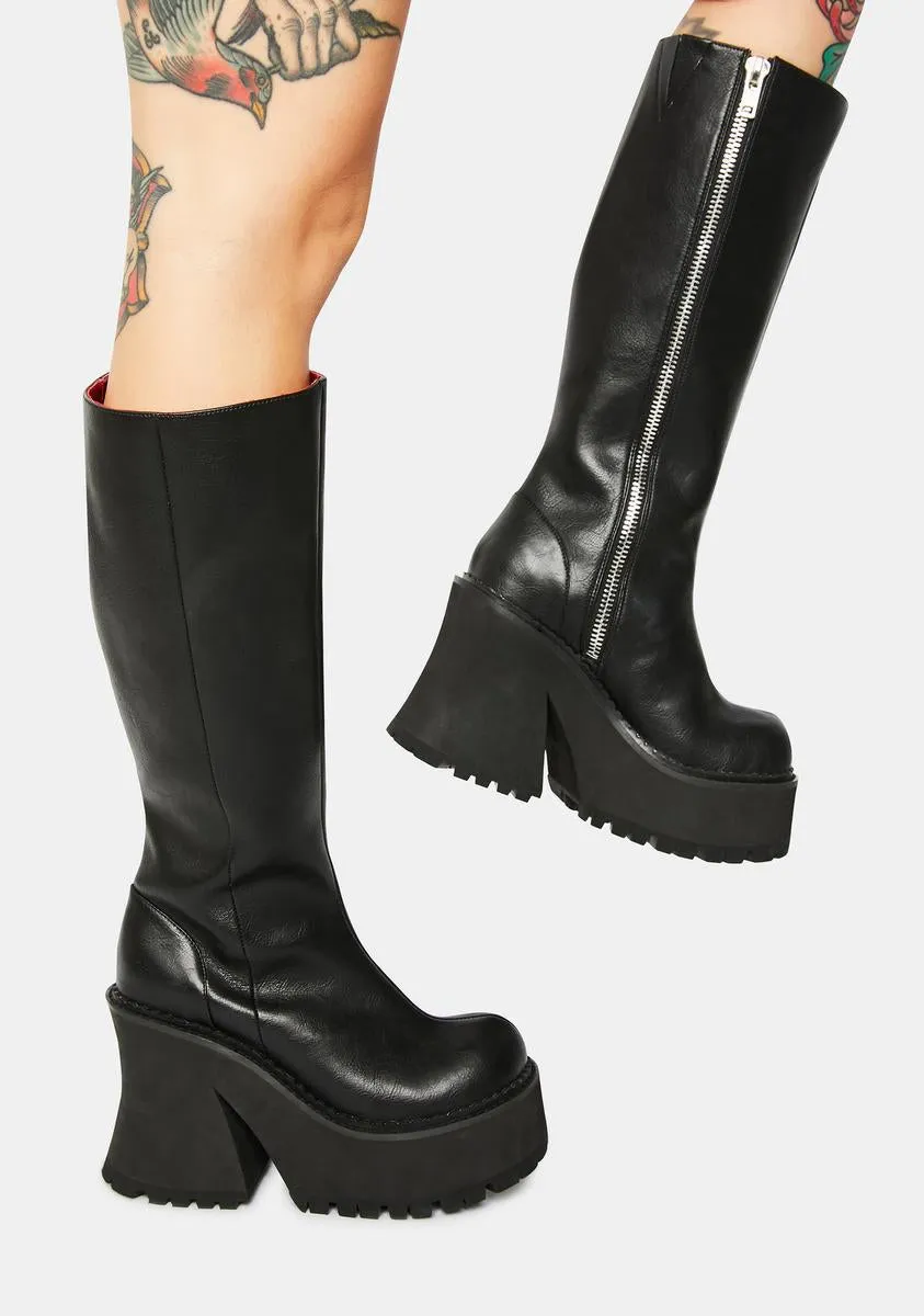 Geaux Geaux Knee High Platform Boots