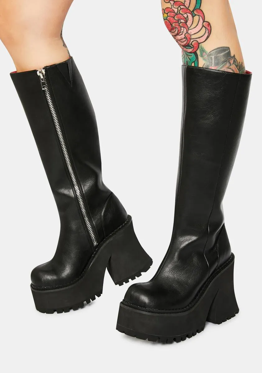 Geaux Geaux Knee High Platform Boots