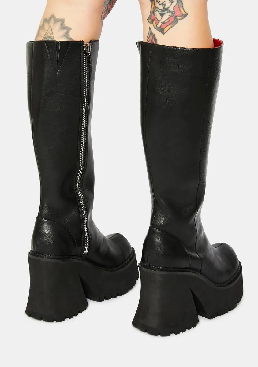 Geaux Geaux Knee High Platform Boots