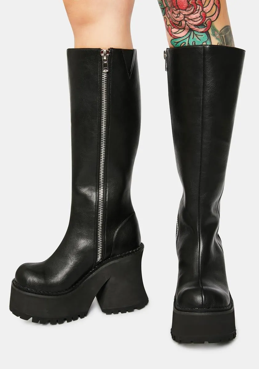 Geaux Geaux Knee High Platform Boots