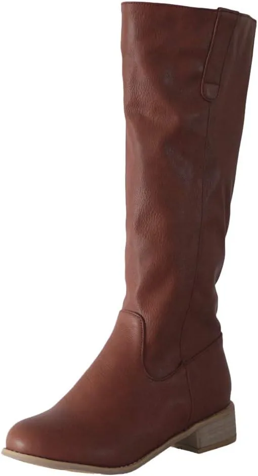 Gibobby Winter Boots for Women,Women's Knee Length Boots Retro Combat Knight Boots Closed Toe Motorcycle Low Heel Outdoor Waterproof Western Shoes