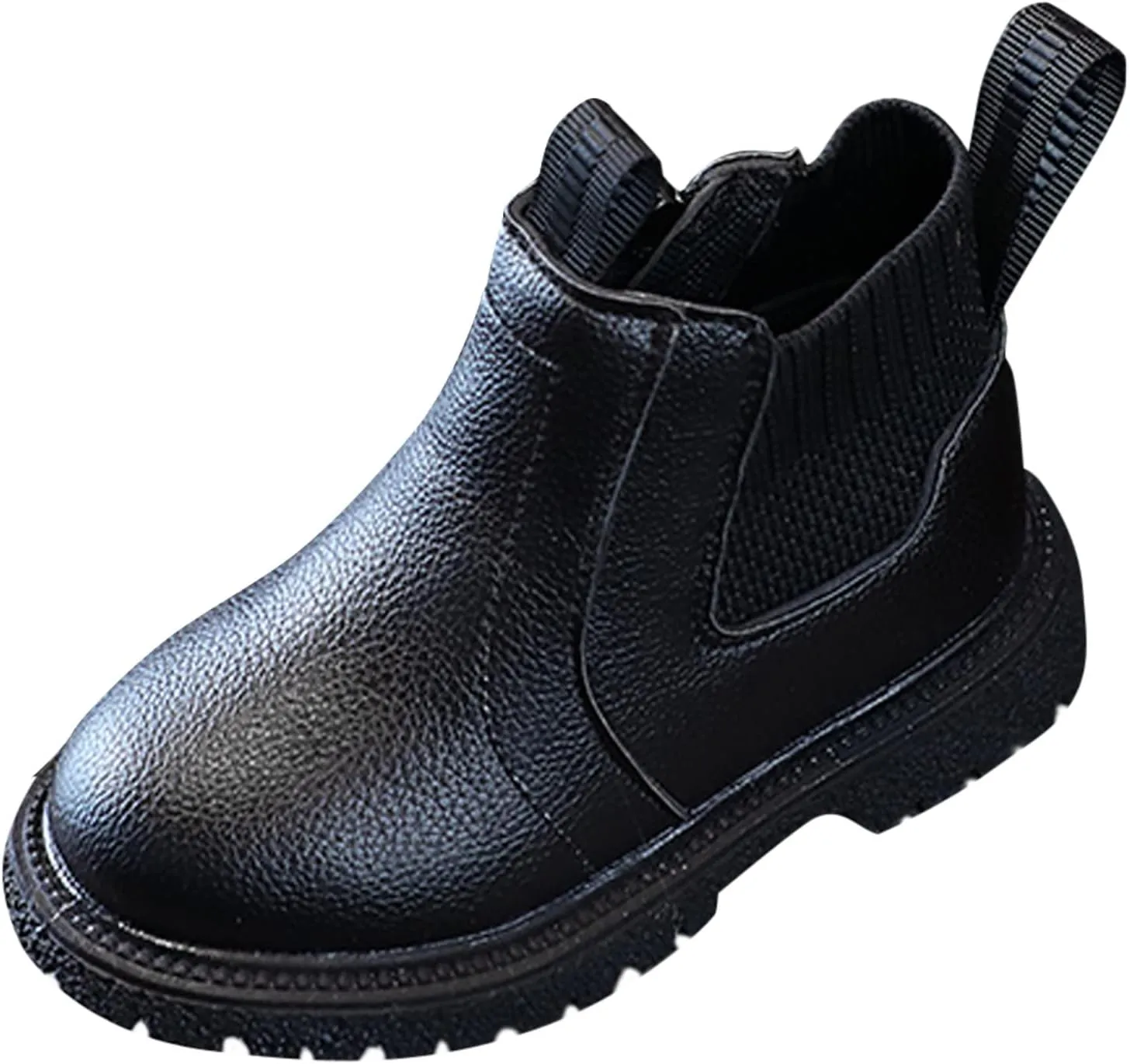 Girls Boys Children Ankle Boots Kids Low Heel Booties Fashion Side Zipper Short Flat Shoes Kids Heels