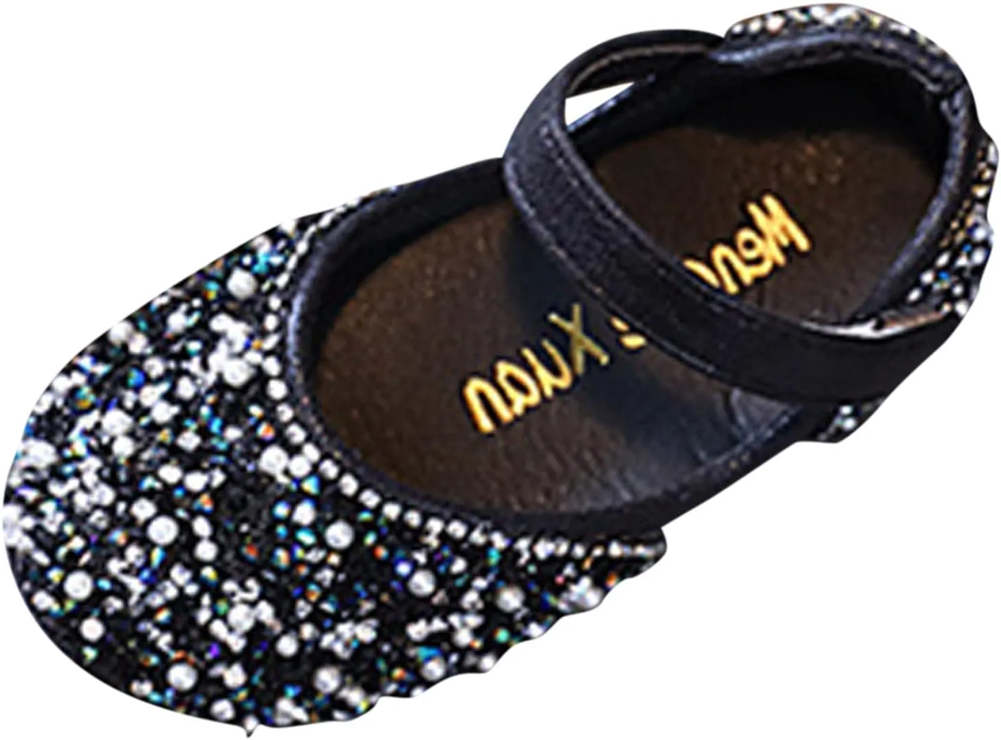 Girls Low Heels Sparkly Princess Shoes Glitter Toddler Flat𝐬 Christmas Flower Girls Dress Shoes for Little/Big Kids