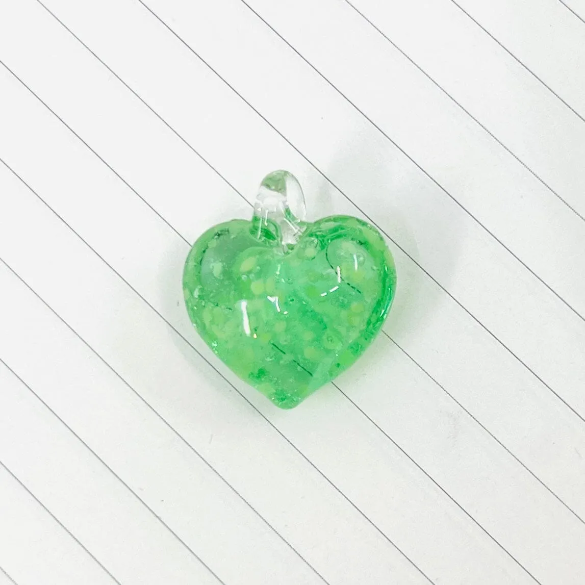 Glass Glow in the Dark Hearts 157, Mint