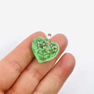Glass Glow in the Dark Hearts 157, Mint