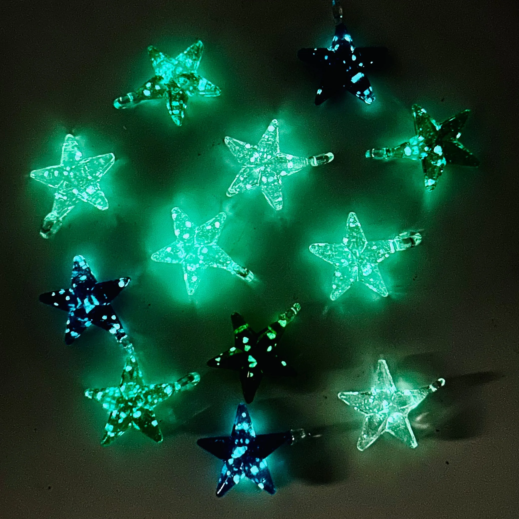 Glass Glow in the Dark Stars, Green 366