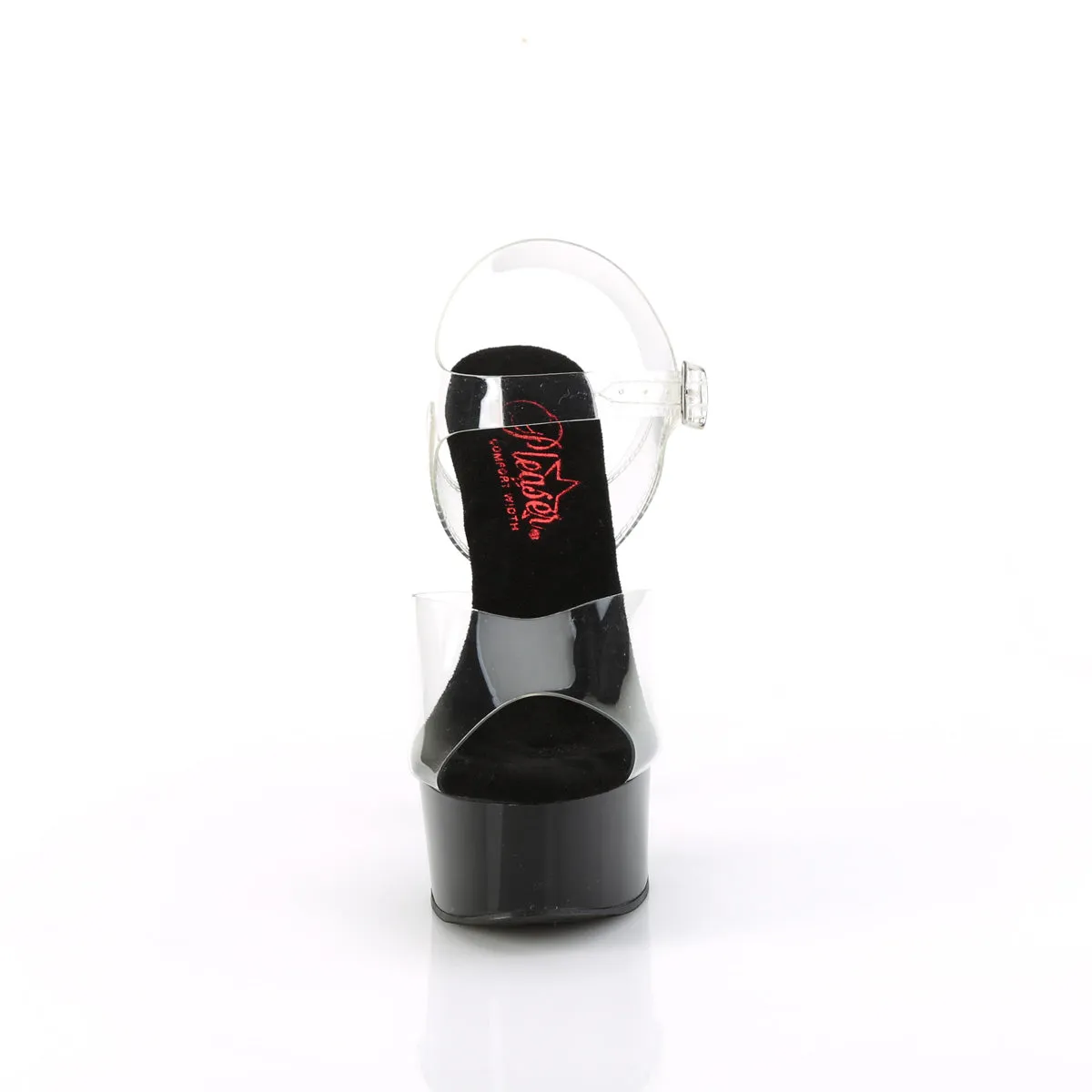 GLEAM-608 Pleaser Clear/Black Sexy Platform Shoes (Pole Dancing Heels)
