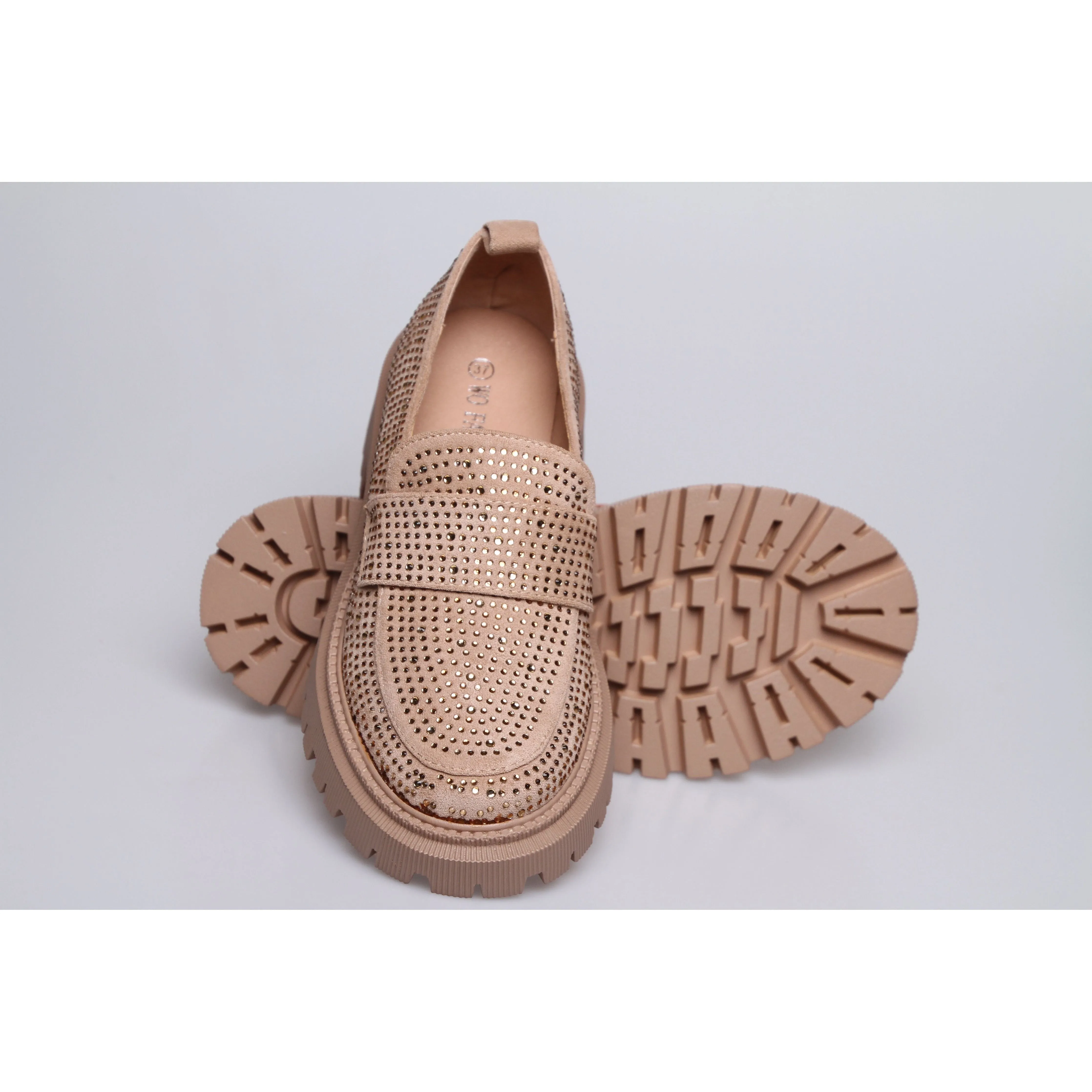 Glitter Square Toe Platform Oxford Shoes