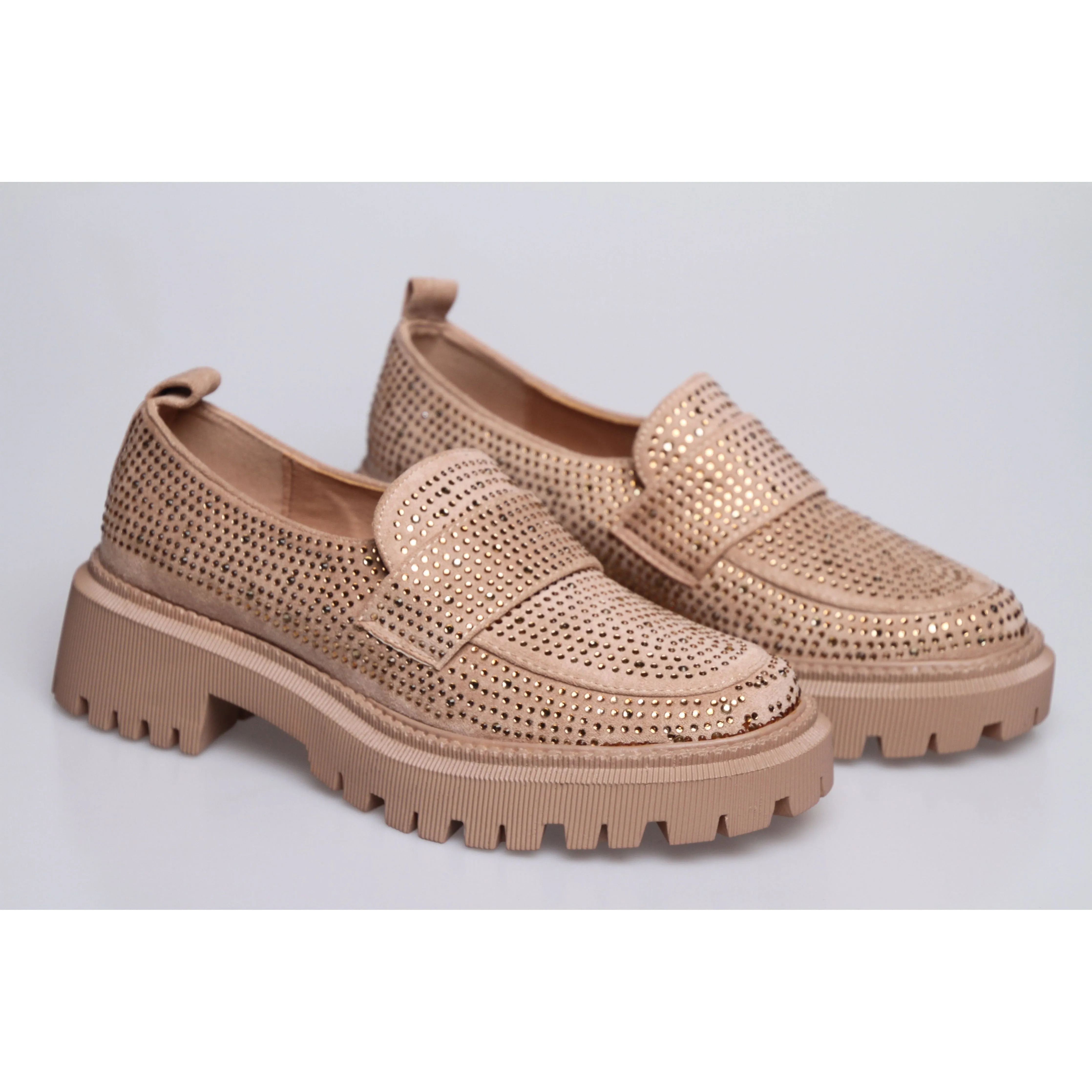 Glitter Square Toe Platform Oxford Shoes