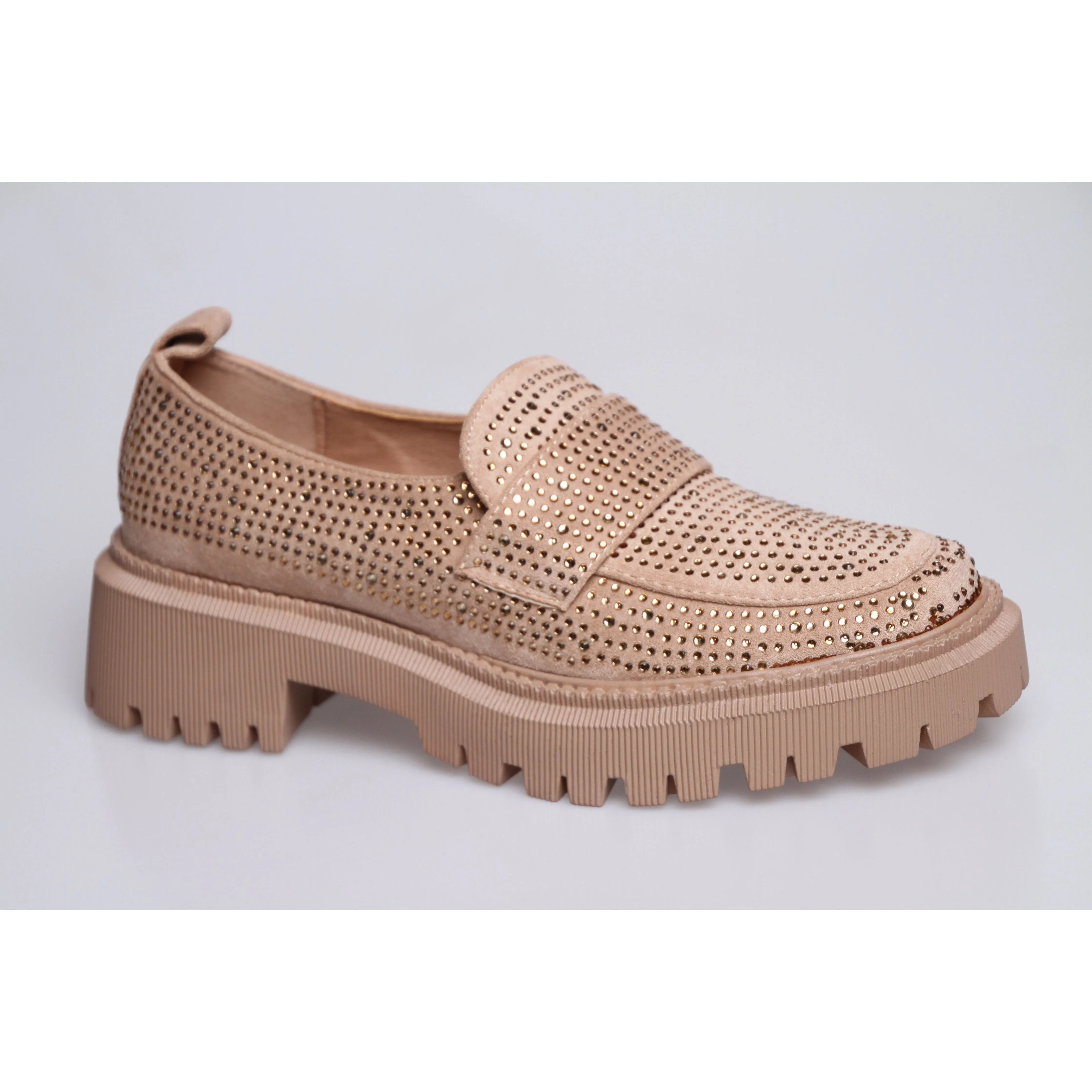 Glitter Square Toe Platform Oxford Shoes