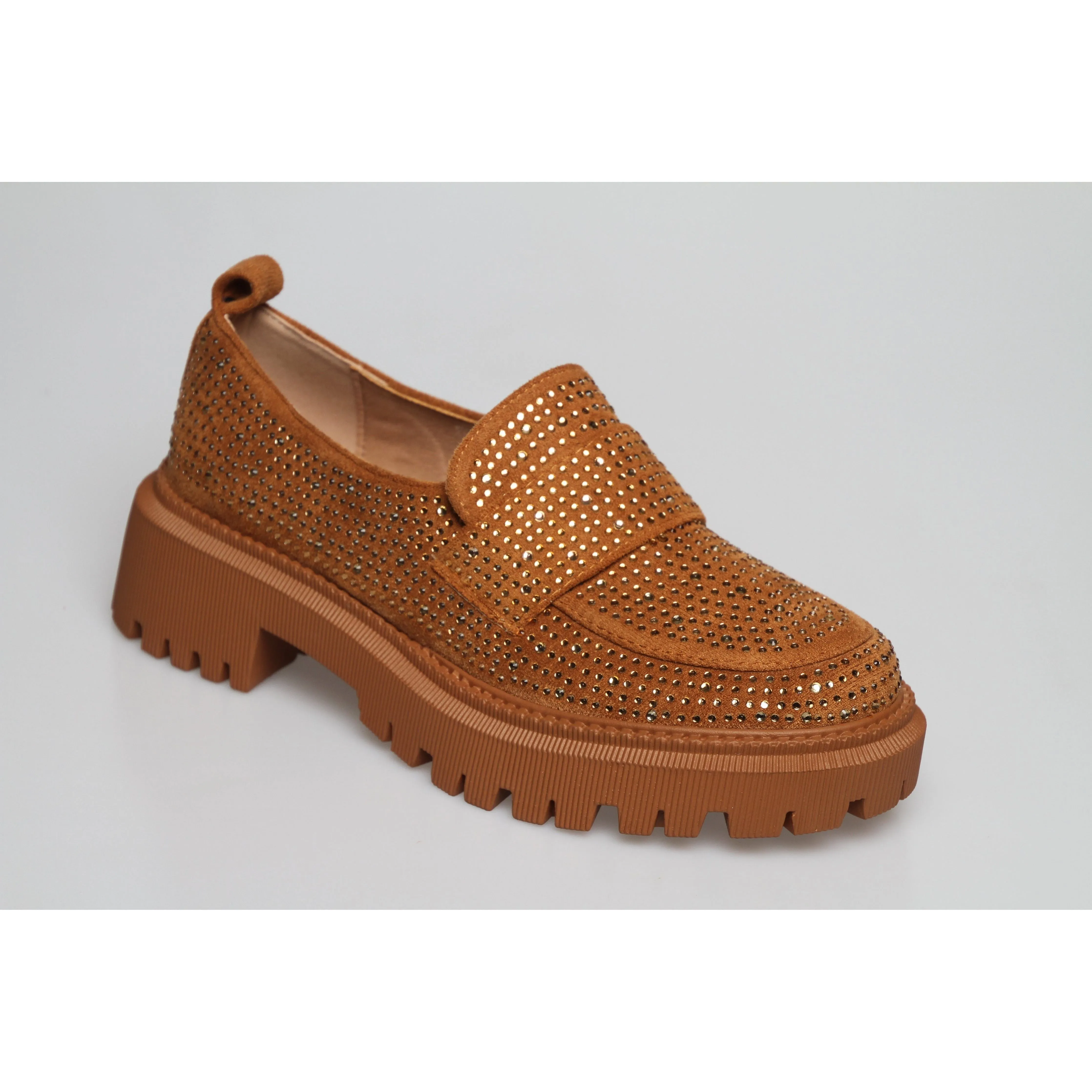 Glitter Square Toe Platform Oxford Shoes