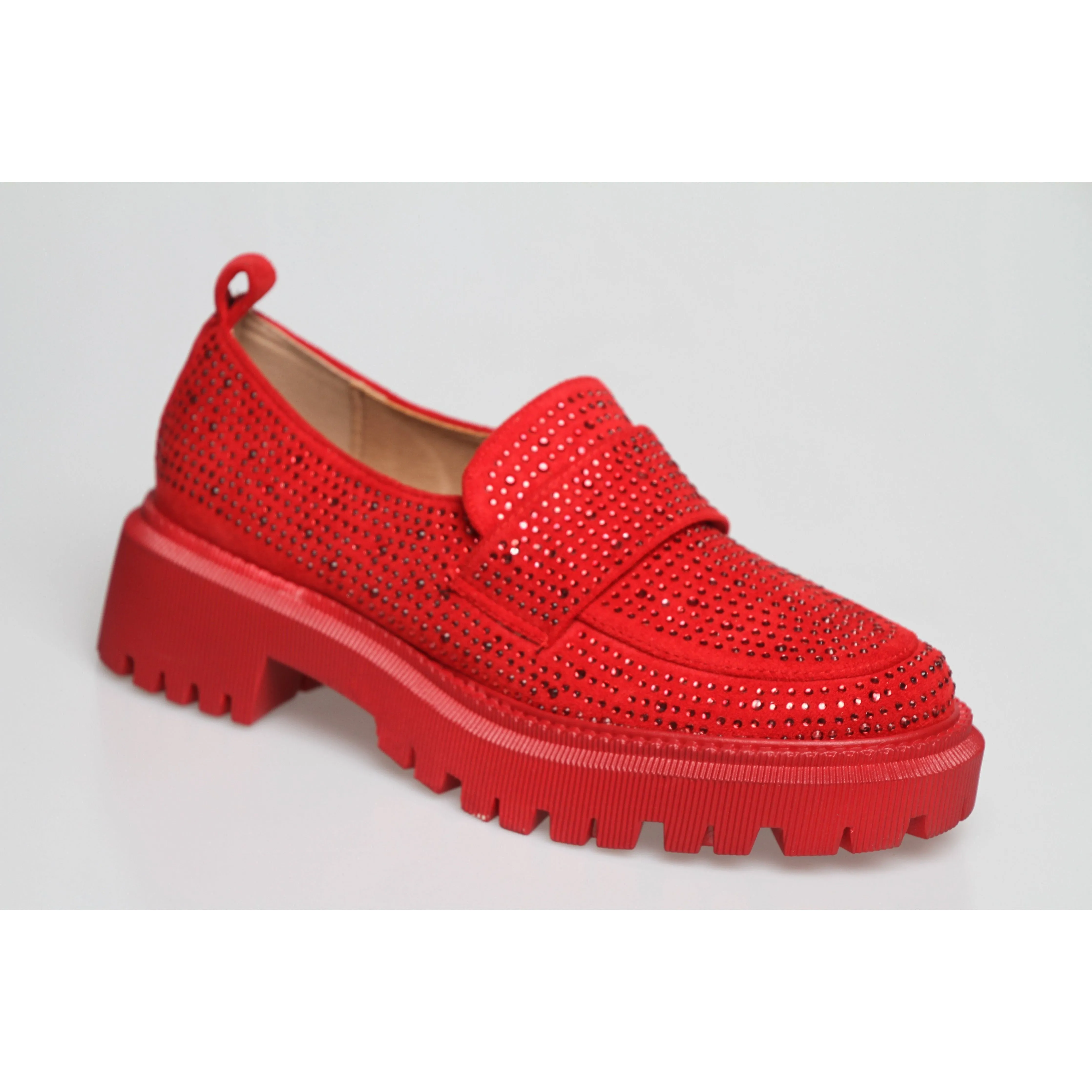 Glitter Square Toe Platform Oxford Shoes