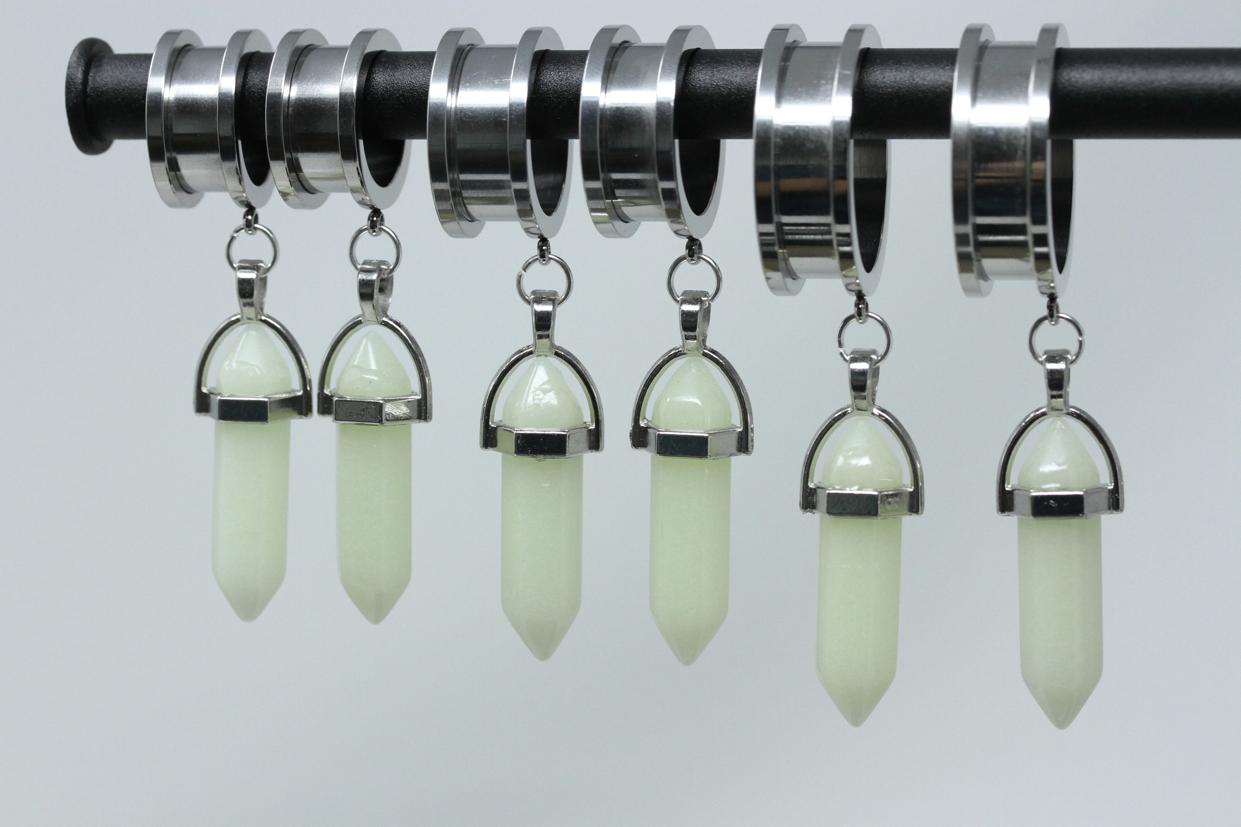 Glow in the Dark Danglers - Screw on Tunnel (Pair) - TF052