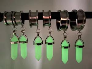 Glow in the Dark Danglers - Screw on Tunnel (Pair) - TF052