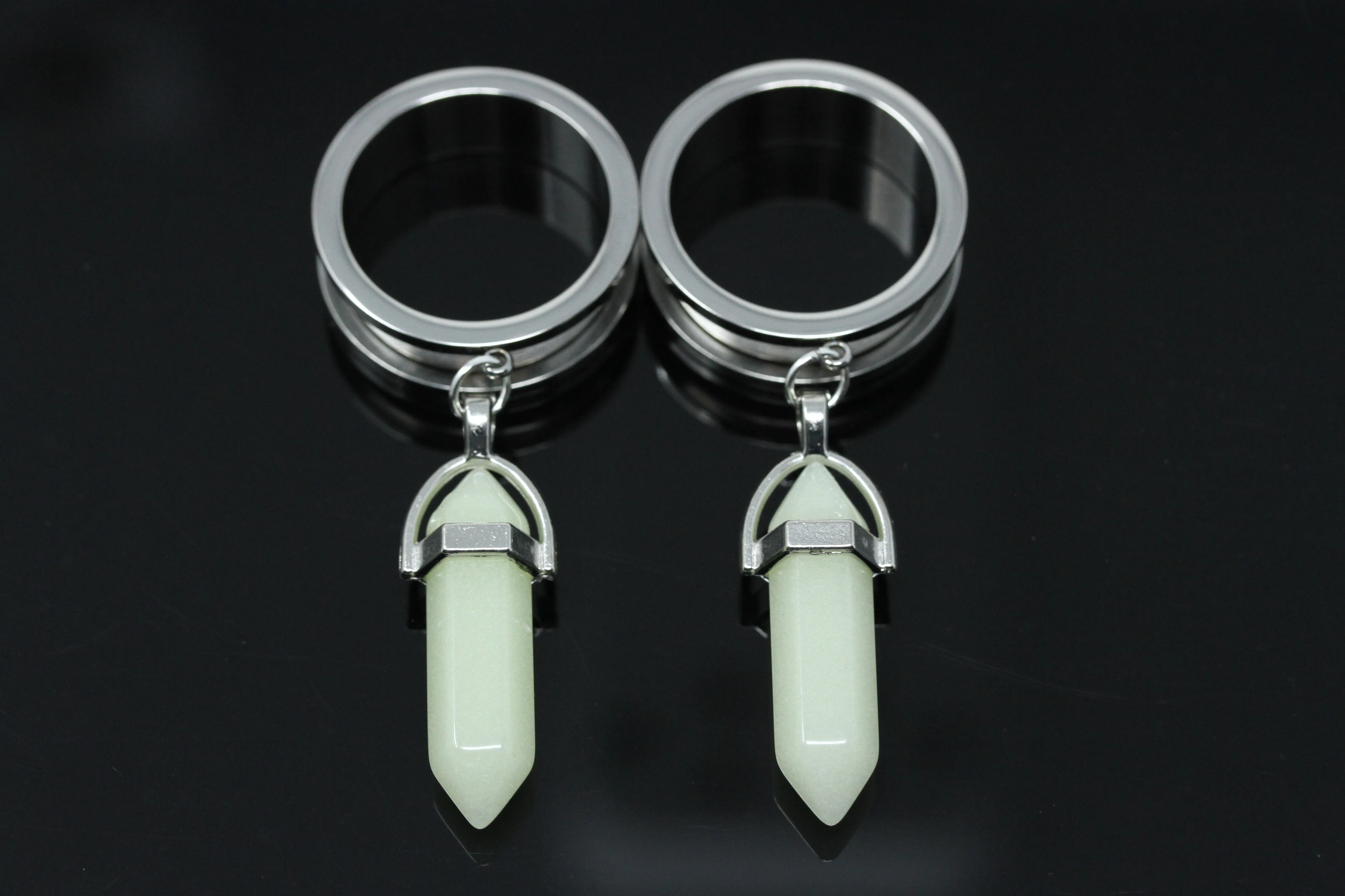Glow in the Dark Danglers - Screw on Tunnel (Pair) - TF052