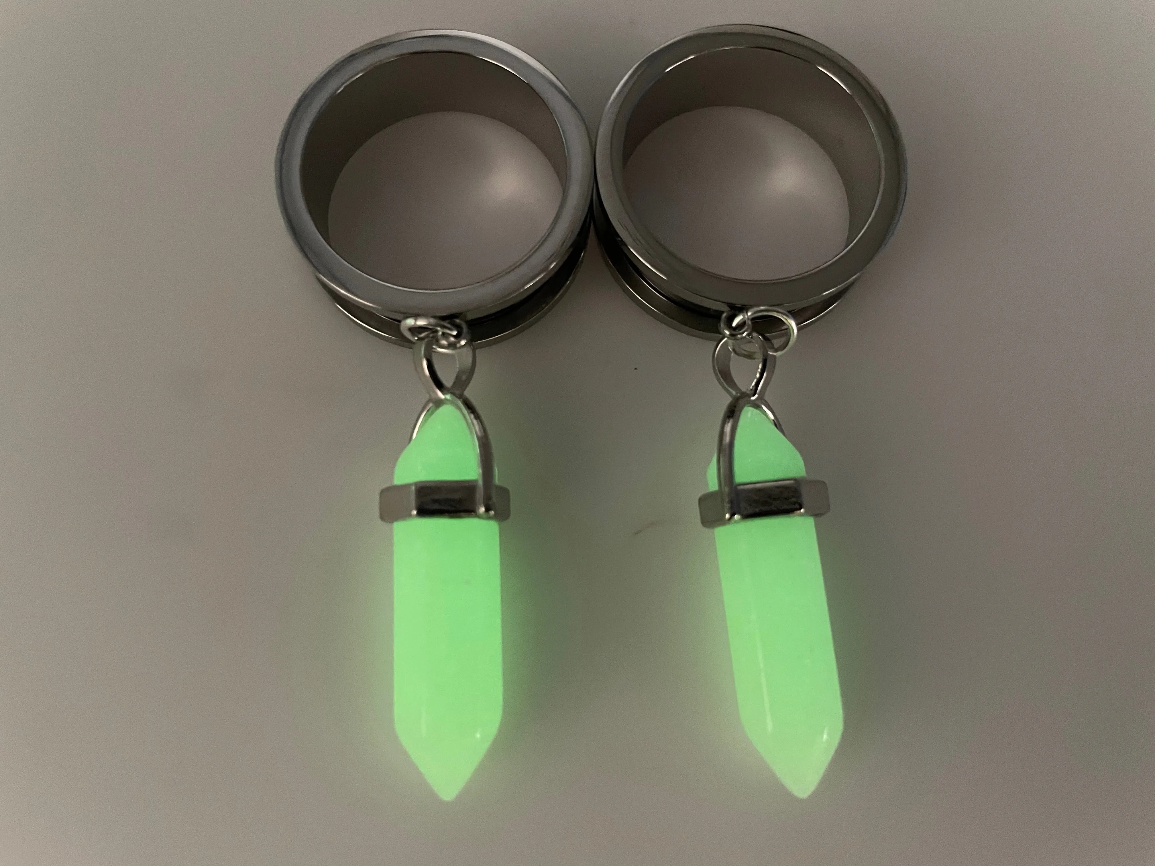 Glow in the Dark Danglers - Screw on Tunnel (Pair) - TF052