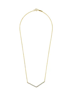 Gold and Diamond V Necklace