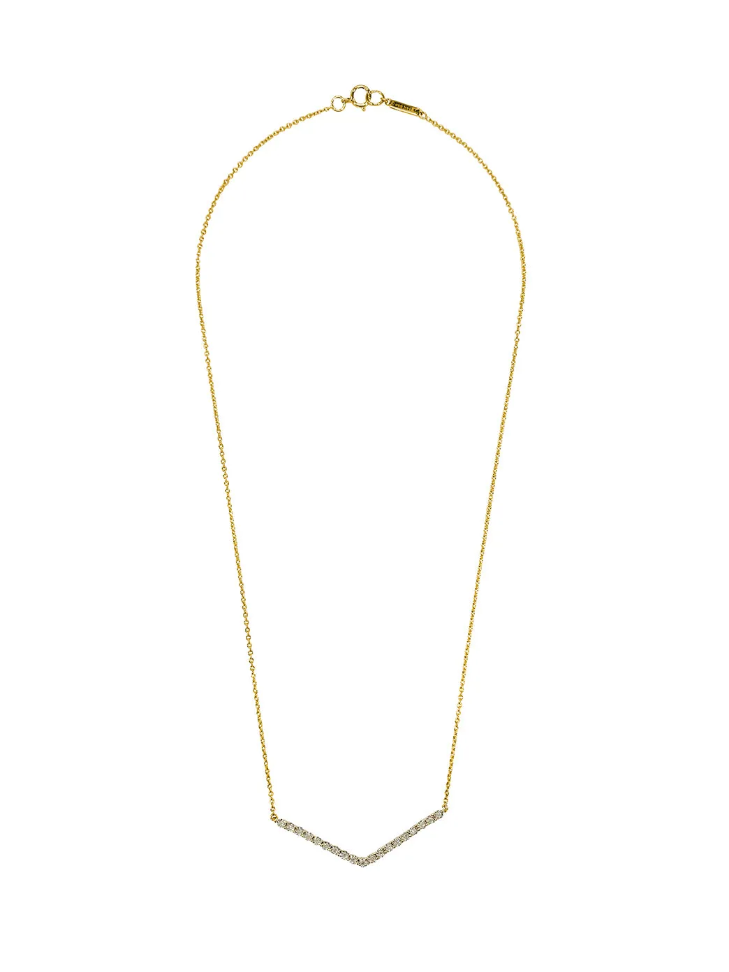 Gold and Diamond V Necklace