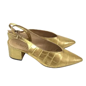Gold Pointed Toe Heels
