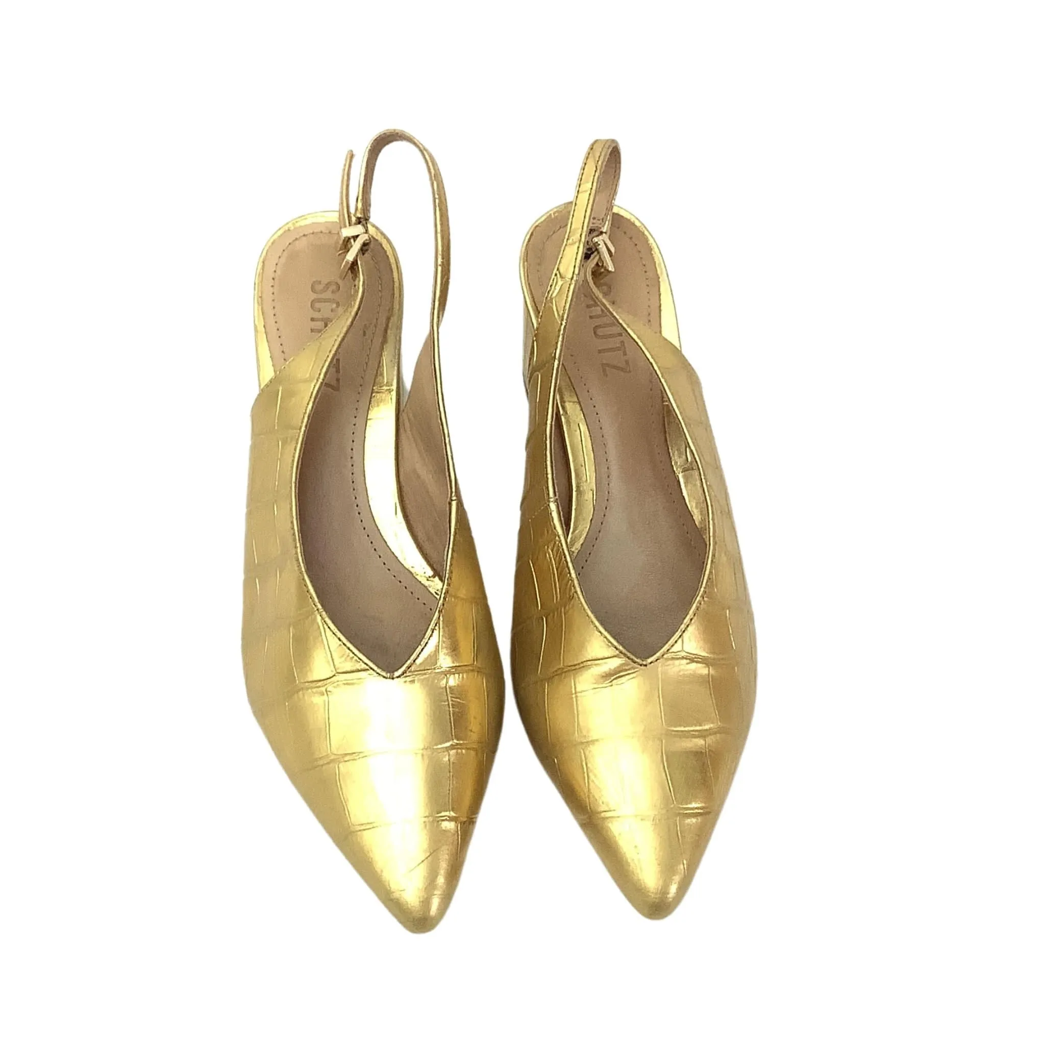 Gold Pointed Toe Heels