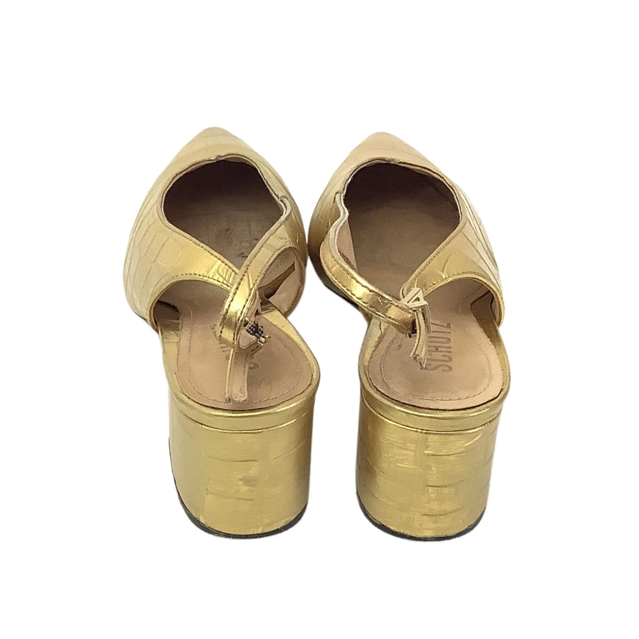 Gold Pointed Toe Heels