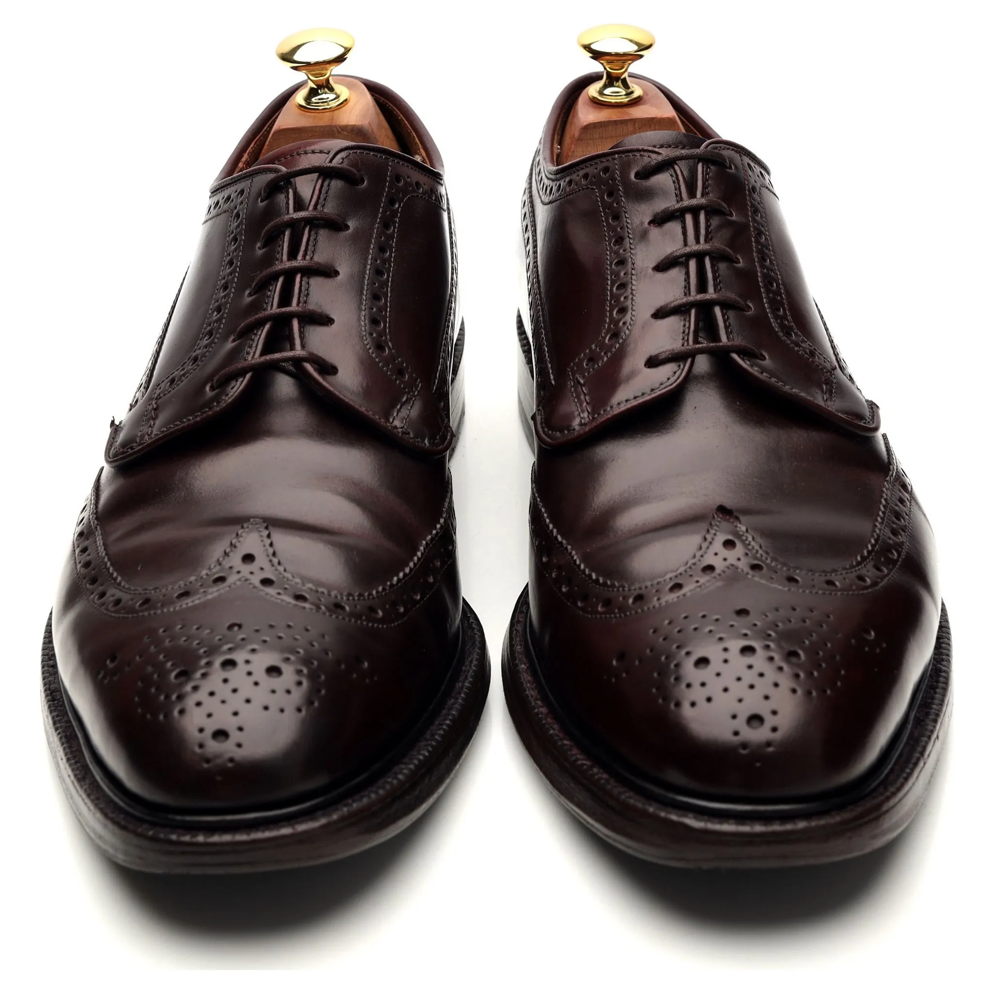 'Grafton' Burgundy Cordovan Leather Derby Brogue UK 9 F