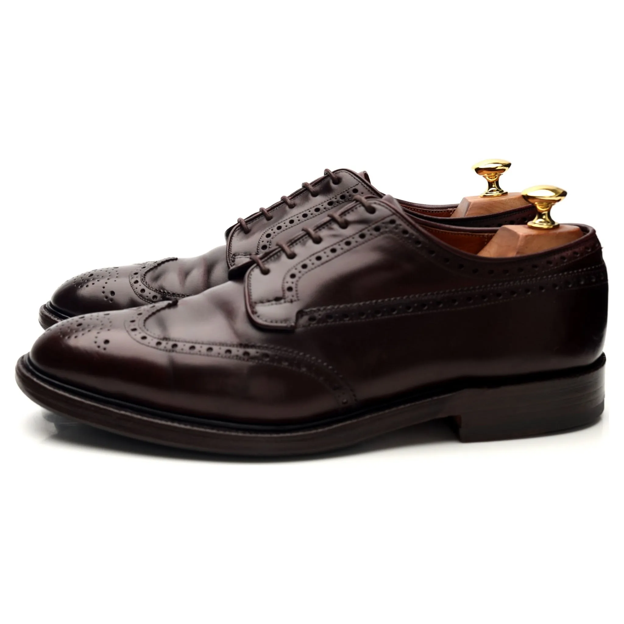 'Grafton' Burgundy Cordovan Leather Derby Brogue UK 9 F