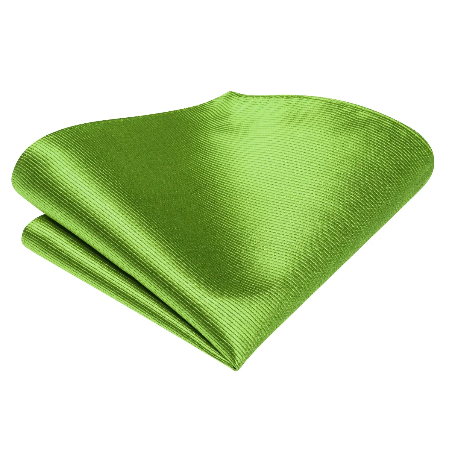 Green Striped Silk Self-tied Bow Tie Pocket Square Cufflinks Set