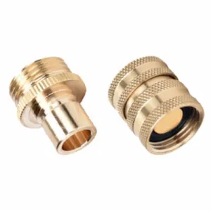 Green Thumb 09QCGT Solid Brass Male & Female Garden Hose Quick Connector Set - Quantity of 6