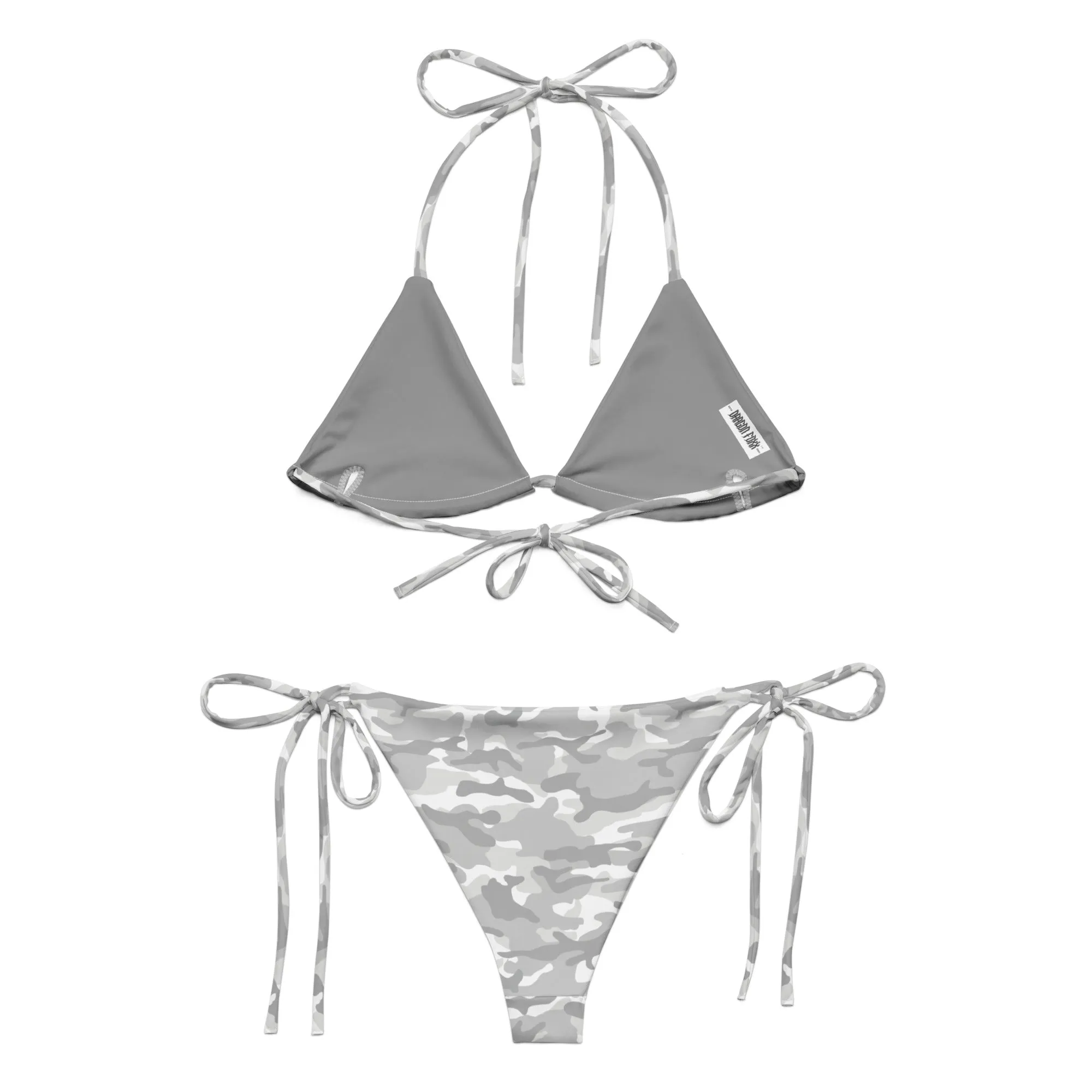 Grey Camouflage Eco String Bikini