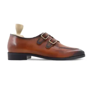 Handmade Custom Men's Leather Double Monkstrap Shoes