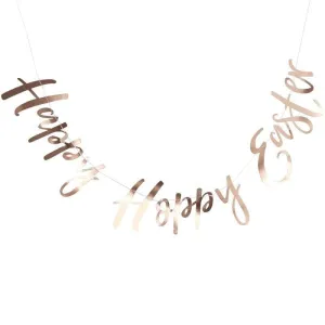Happy Hoppy Easter Banner - Rose Gold