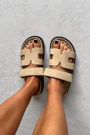 HARPER Gladiator Strap Sandal - Beige