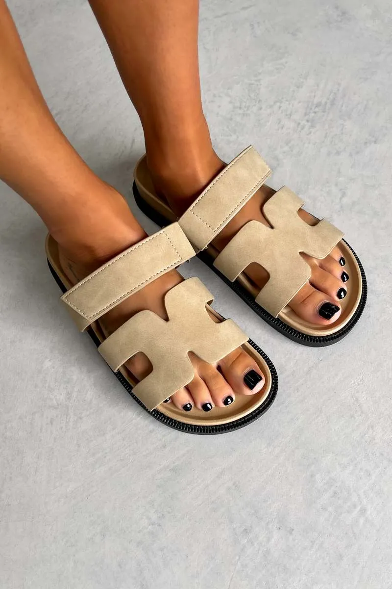 HARPER Gladiator Strap Sandal - Beige