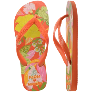 HAVAIANAS Farm Rio Neon Florals sandal - sunset orange