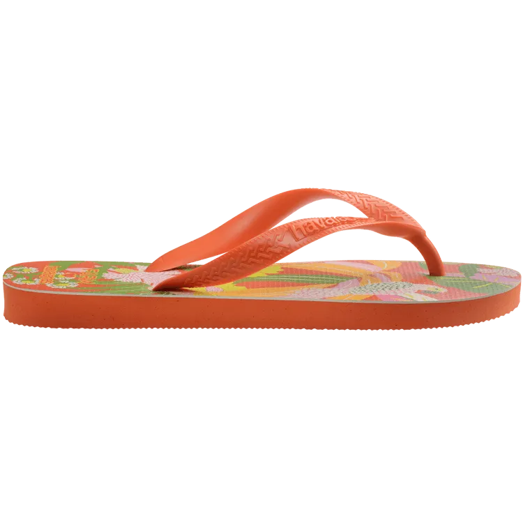HAVAIANAS Farm Rio Neon Florals sandal - sunset orange