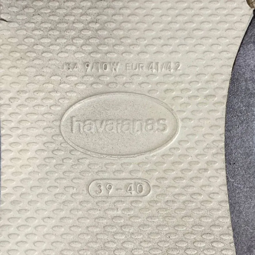 HAVAIANAS Women's Beige You St. Tropez Shine Thong Sandals SZ 9-10
