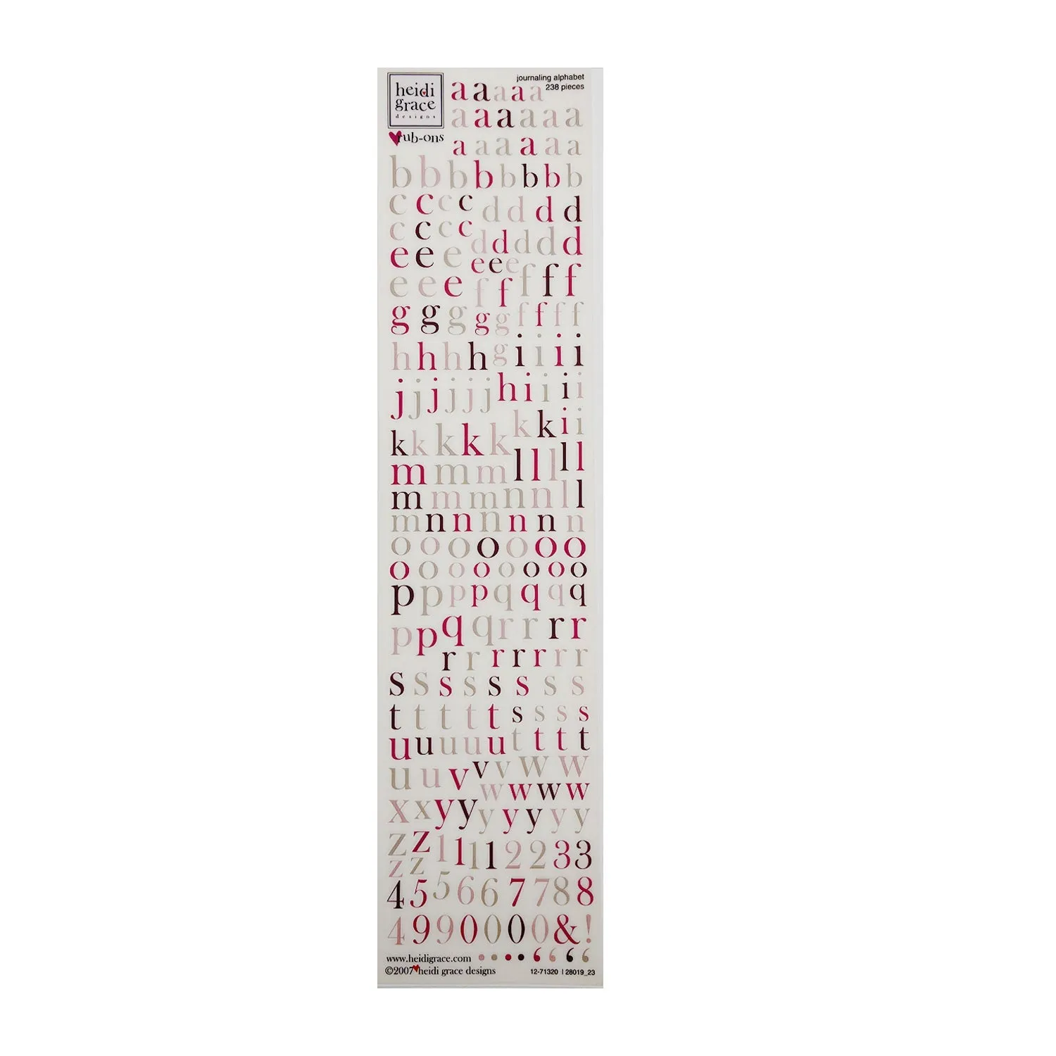 Heidi Grace Designs - Rub-Ons - Journaling Alphabet - Cherrywood Ln