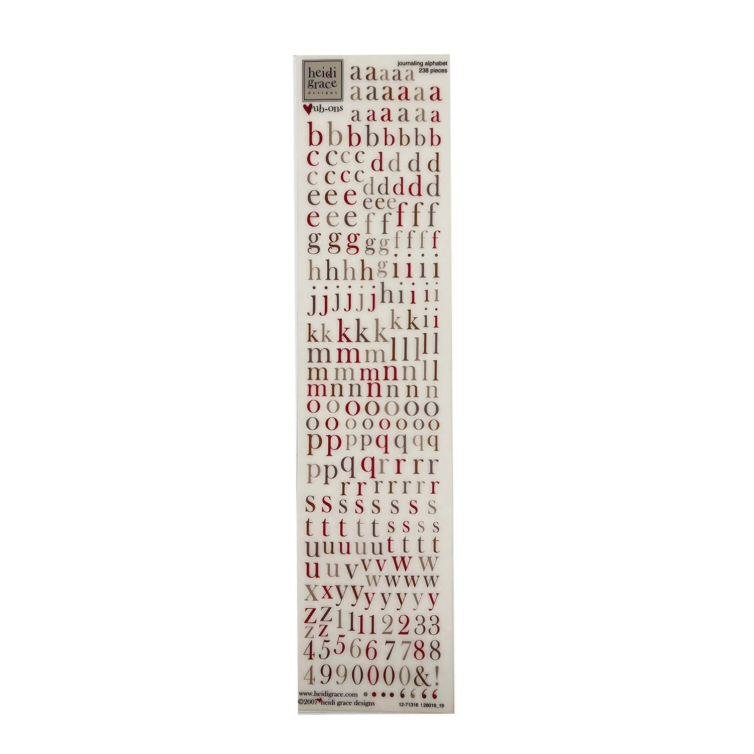 Heidi Grace Designs - Rub-Ons - Journaling Alphabet - Maple Cres Ct