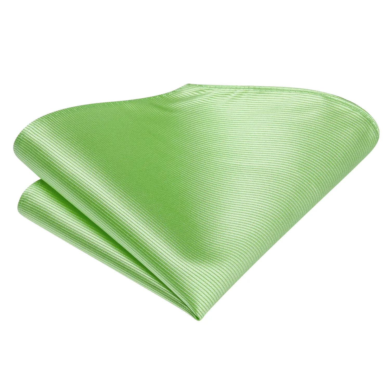 Hi-Tie Apple Green Striped Silk Self-tied Bow Tie Hanky Cufflinks Set